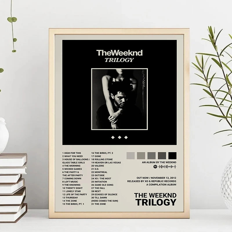 Music Album Star The Weeknd Hip Hop Posters Prints Canvas Painting Singer Wall Art Picture for Living Room Home Decoration Gift Peaceful Pleasures Health and Wellness