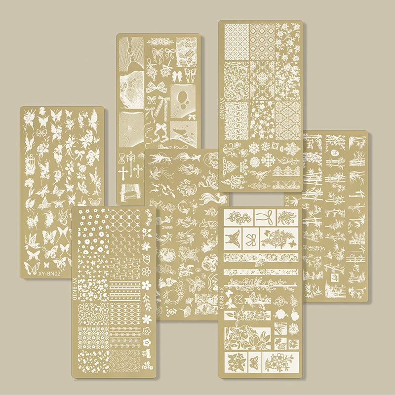 Nail Stamping Plates 12x6cm – Butterfly Flower Bowknot Designs