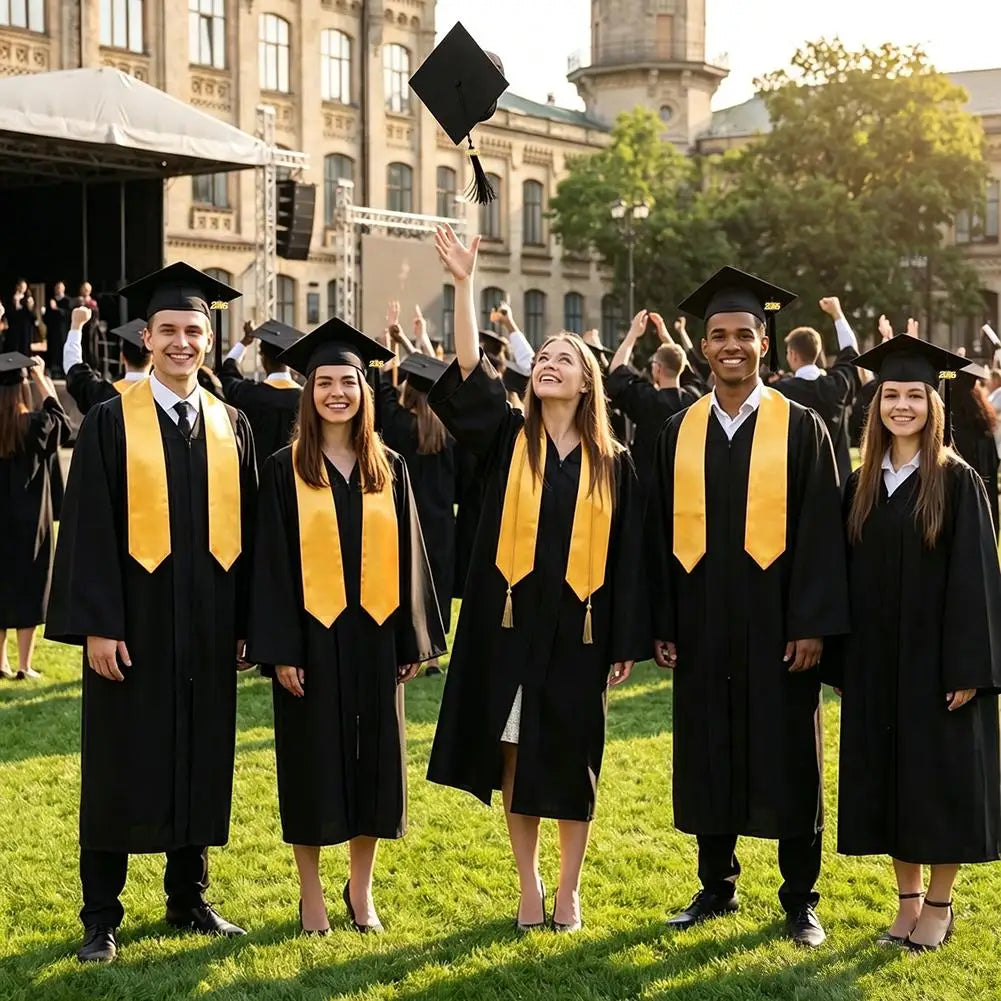 Graduation Cap & Gown Set – Unisex Academic Robe with Tassel