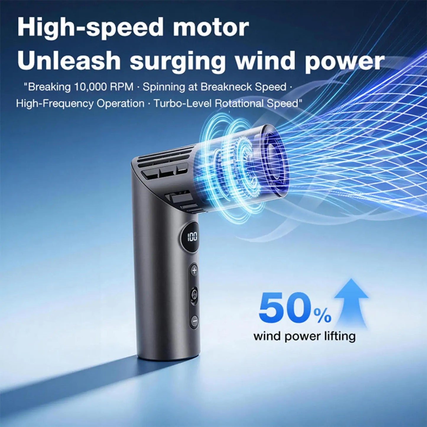 Foldable Mini Handheld Fan with Digital Display | Portable
