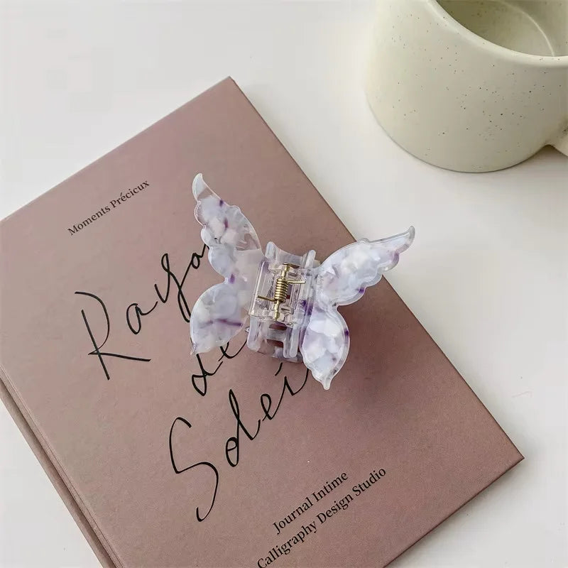 Butterfly Hair Claw Clip – Retro Colorful Acetate Clamp