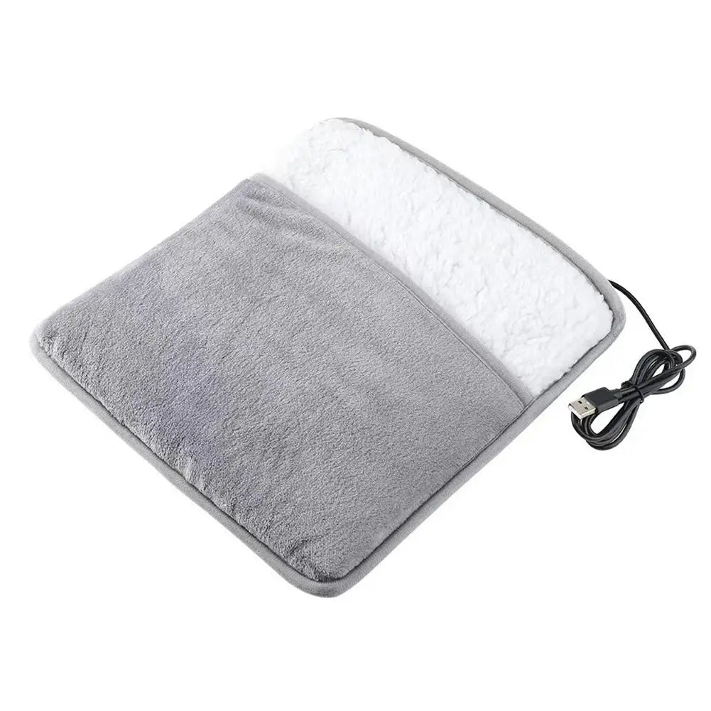 USB Electric Foot Warmer Pad – Soft Plush Washable Heating Mat