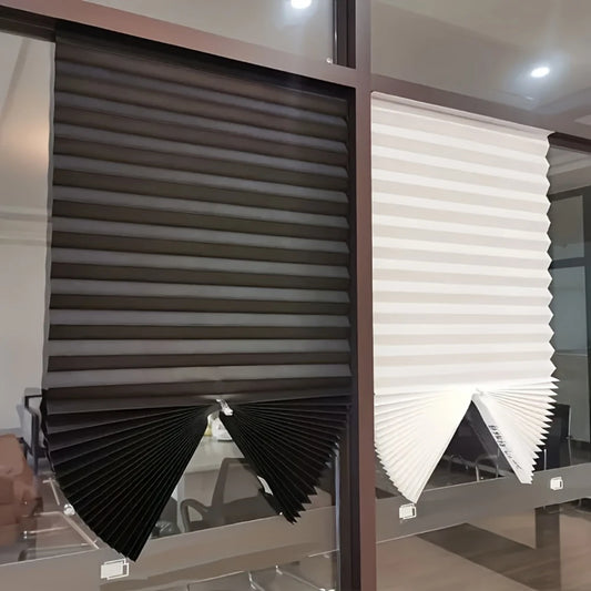 Pleated Zebra Blackout Blinds | No-Drill Window Shades Pleated Window Blinds Peaceful Pleasures Health and Wellness