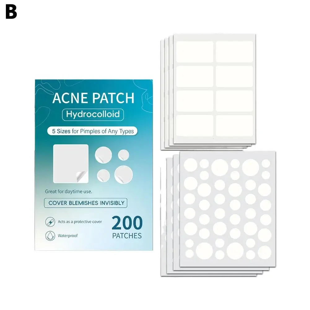 Large Pimple Patches For Face, Big Hydrocolloid Bandages For Body, Chin, Forehead, Chest, Back Zit 262/200PCs Hydrocolloid Patch Peaceful Pleasures Health and Wellness B-200pcs