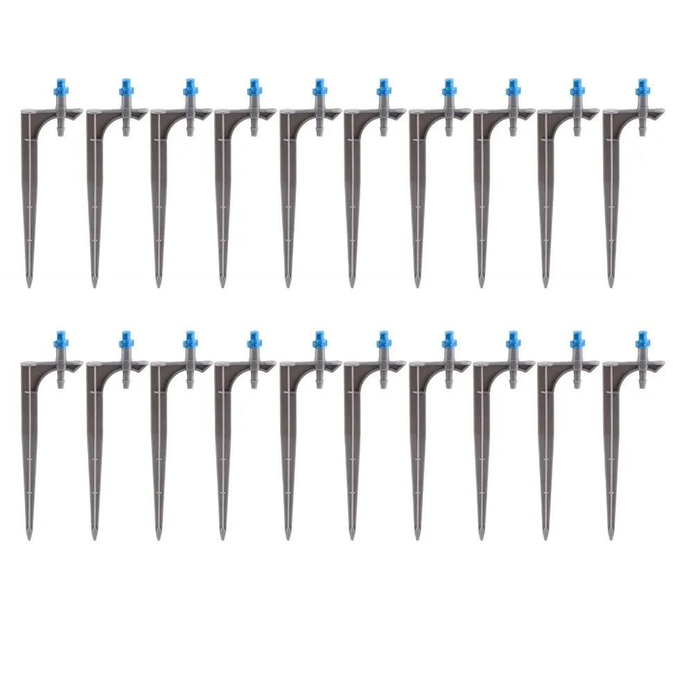 20-Pack Drip Irrigation Emitters 90/180/360° with Ground Stake