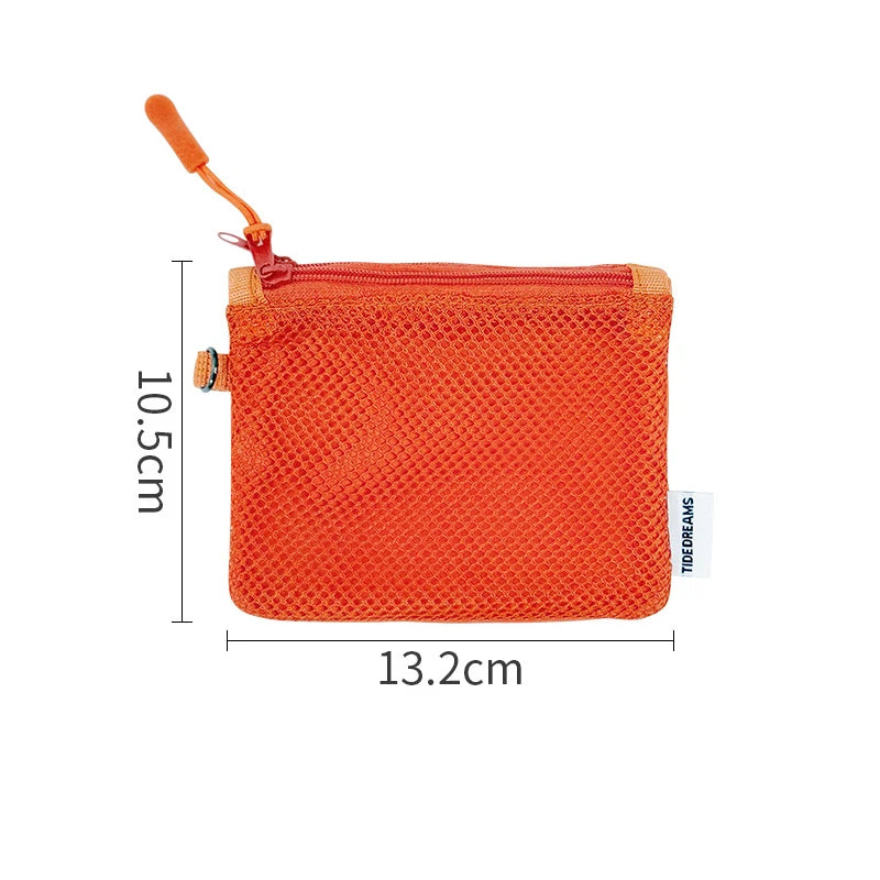 Mesh Cosmetic Bag Portable Storage Pouch Zipper Lightweight Sundries