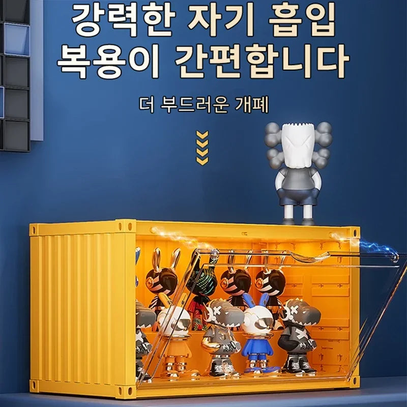 Sound-Activated LED Doll Display Box 35x17x19cm | Storage Case