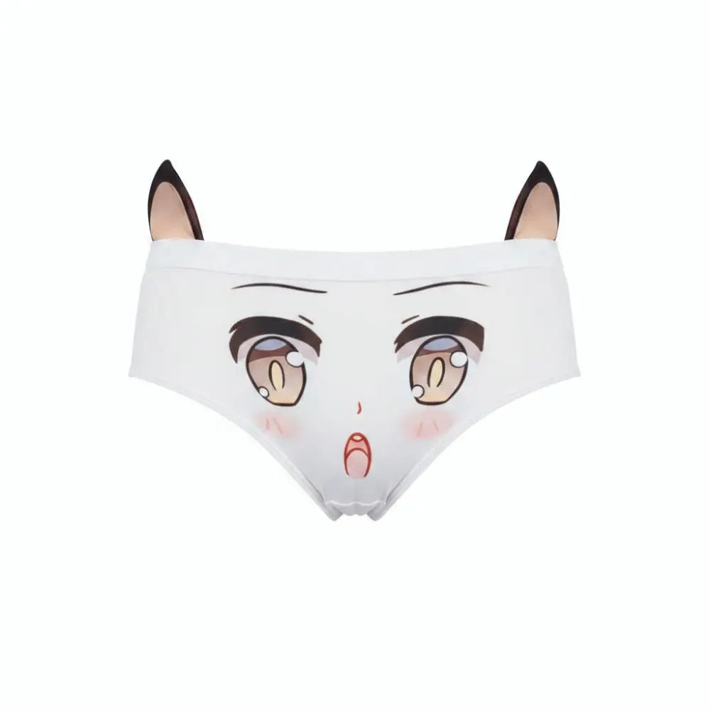 3D Ear Animal Print Women's High-Rise Briefs – One Size XS–L