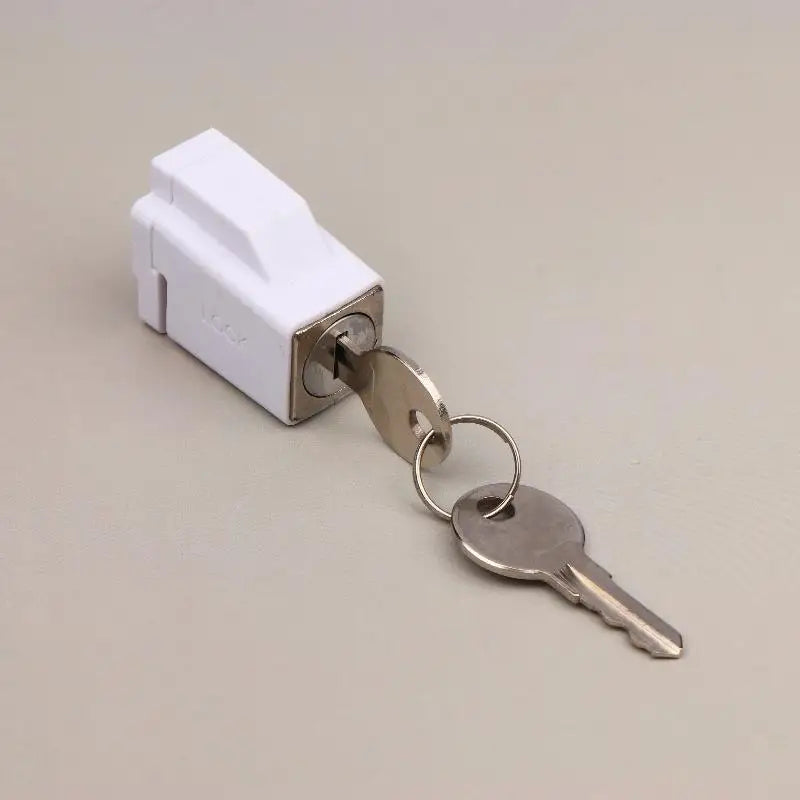 New Aluminum Alloy Window Locks With 2 Keys Window Restrictor Lock Durable Portable Practical Exquisite For Hospital Bank Peaceful Pleasures Health and Wellness White