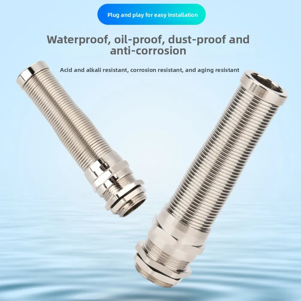 IP68 Brass Cable Gland Anti-Bend Waterproof PG7–PG21