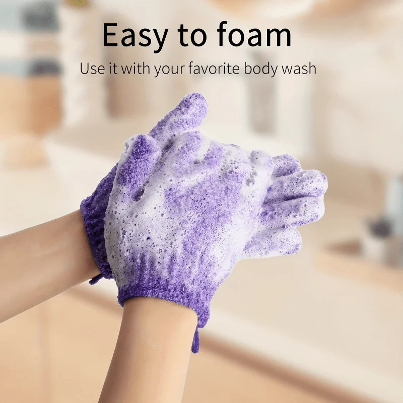 Double-Sided Exfoliating Bath Gloves | Spa Body Scrub Shower