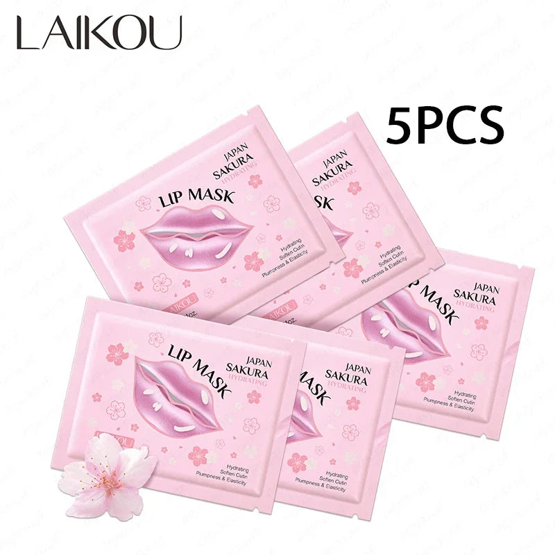 LAIKOU 5/10pcs Lip Mask Lip Care Moisturizing Hydrating Repair Lighten Lip Lines Labial Gel Patch Lips Pad Patches Care Products Peaceful Pleasures Health and Wellness 5pcs