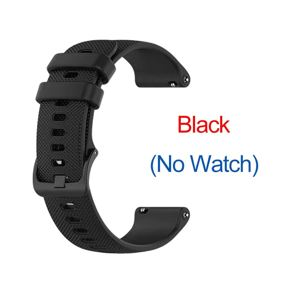 18mm Silicone Watch Band – Garmin, Fossil & Huawei Strap Peaceful Pleasures Health and Wellness black 18mm