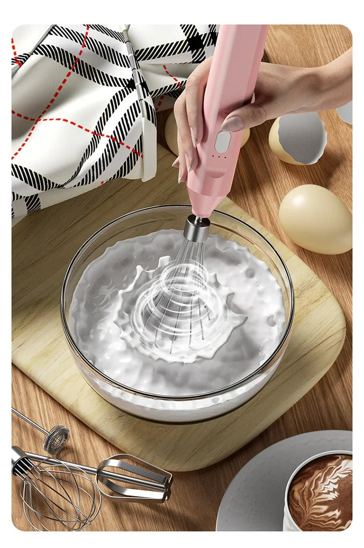 Electric Handheld Milk Frother & Egg Beater – USB Rechargeable