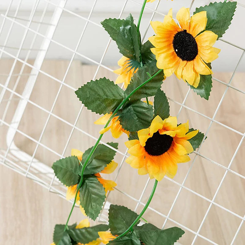 250cm Silk Sunflower Vine Garland | Artificial Flower Decor