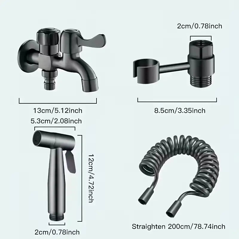 Wall-Mounted Dual-Purpose Faucet Set with Spray Gun