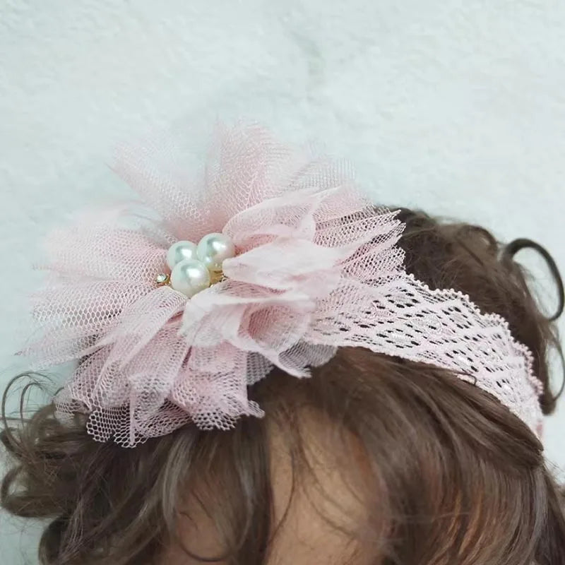 Cute Pearl Bows Baby Headband Socks Set Non Slip Cotton Sock Lace Flower Newborn Hair Band Turban Girl Hair Accessories Peaceful Pleasures Health and Wellness