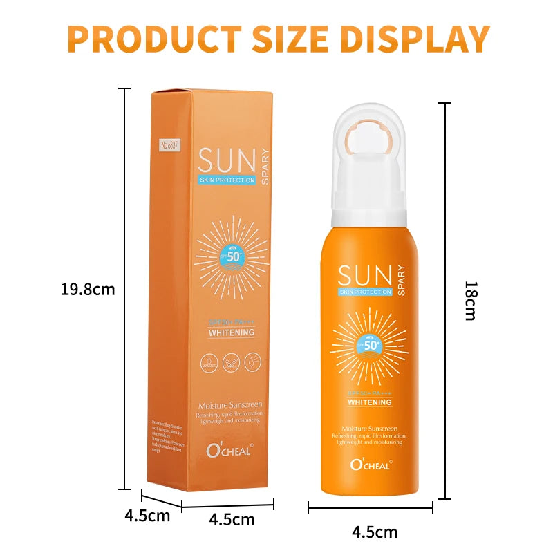 O‘cheal 150ml Sunscreen Spray Anti-aging Anti Wrinkle Moisturizing Whitening Sunscreen Spray Facial Body Neck Skin Care Cream Peaceful Pleasures Health and Wellness