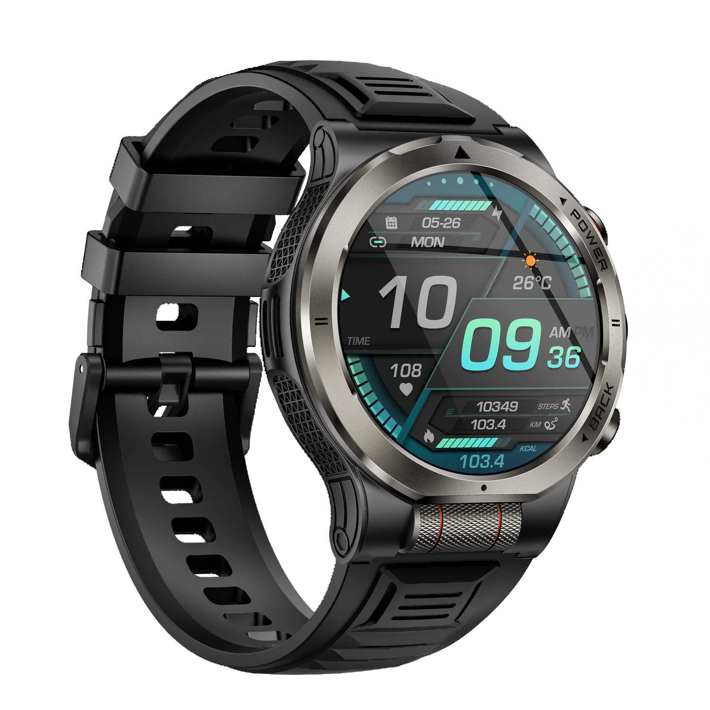 MINGCC 1.43" AMOLED Smart Watch 1100mAh Flashlight Compass