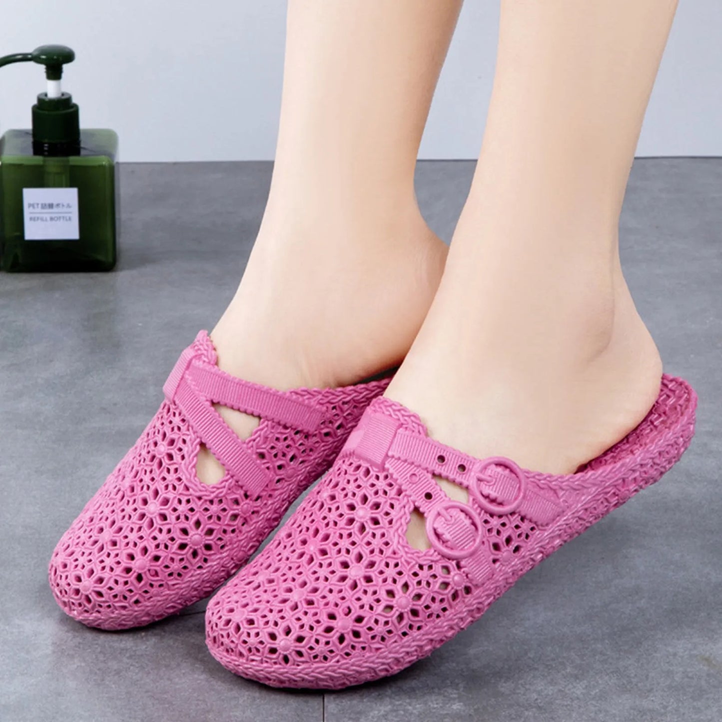 Wrapped Toe Breathable Slippers Women Summer Outer Wear Hole Shoes Home Fashion Casual Hollow Out Slip On Buckle Slipper Female Peaceful Pleasures Health and Wellness