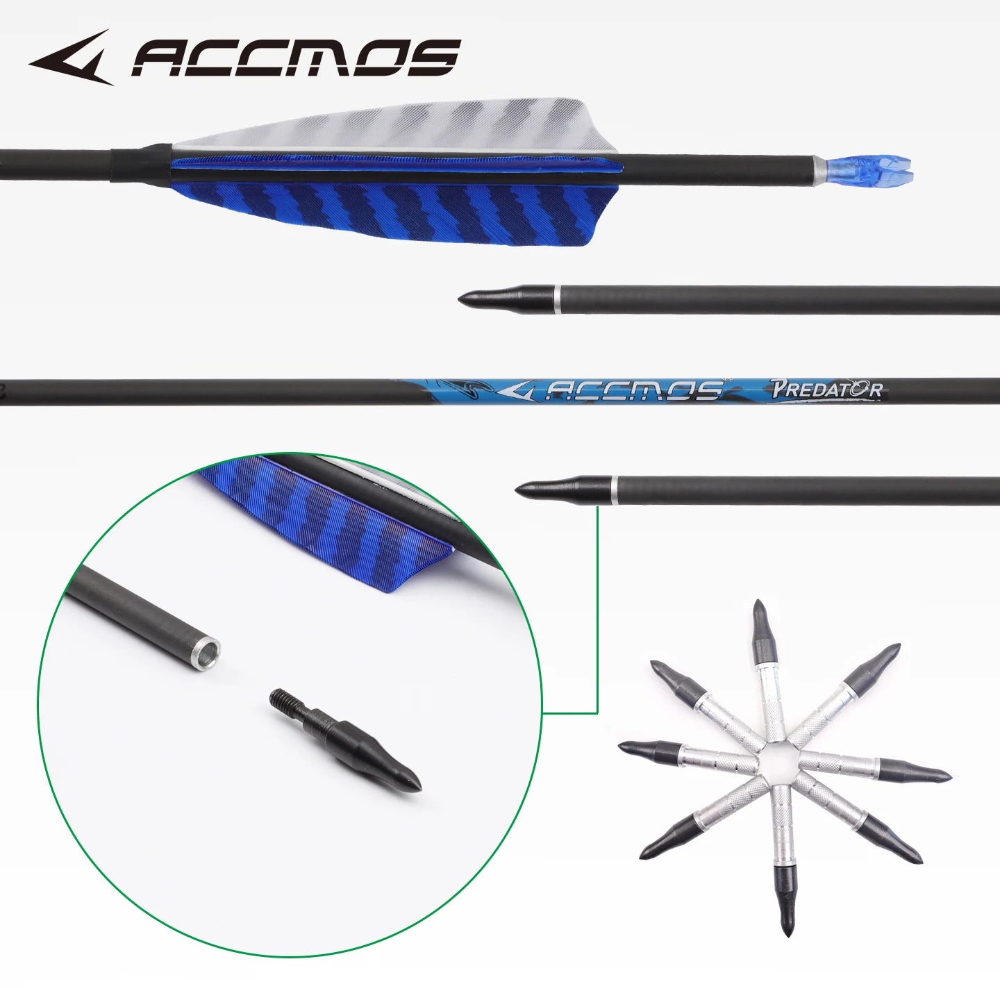 6 Archery Pure Carbon ID6 Spine 250-800 Feather Recurve Compound Bow