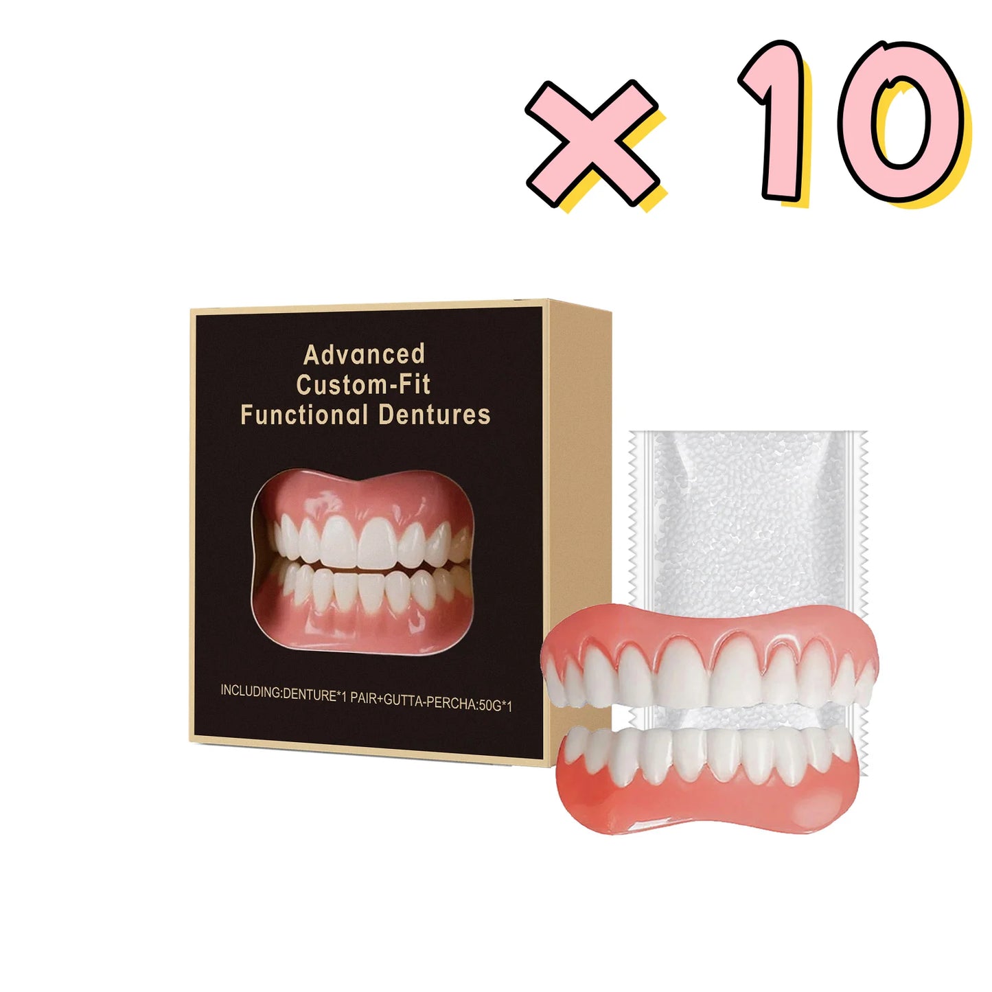 Silicone Denture Kit – Natural-Look Tooth Cover for Men & Women