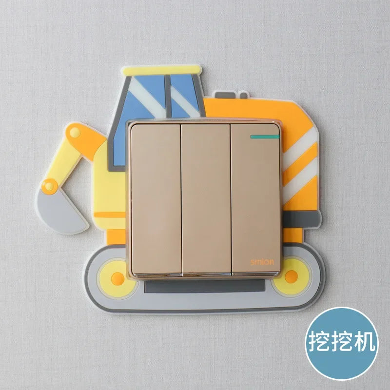 Children Bedroom Switch Stickers Home Decoration Luminous Silicone