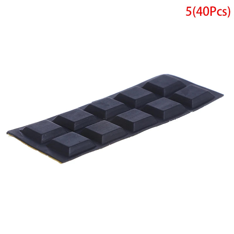 40-Pack Square Rubber Bumper Pads – Self-Adhesive Furniture Feet