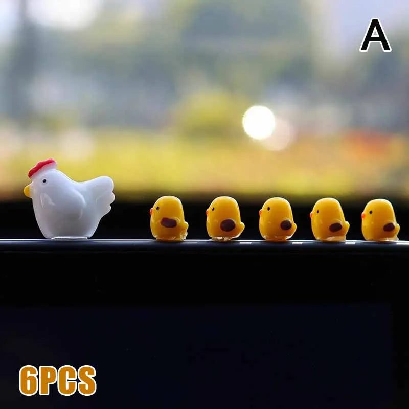 Cute Mini Chicken Car Dashboard Ornament | Chick Decor