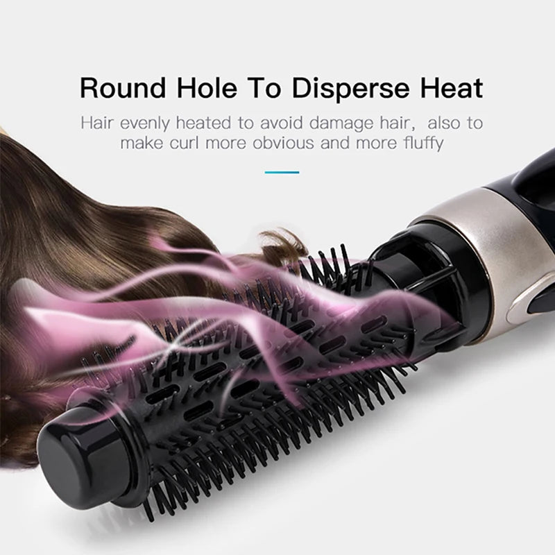 4-In-1 Hot Air Brush For Styling And Frizz Control Auto Rotating Curling Negative Ionic Curler Hair Dryer Brush Peaceful Pleasures Health and Wellness