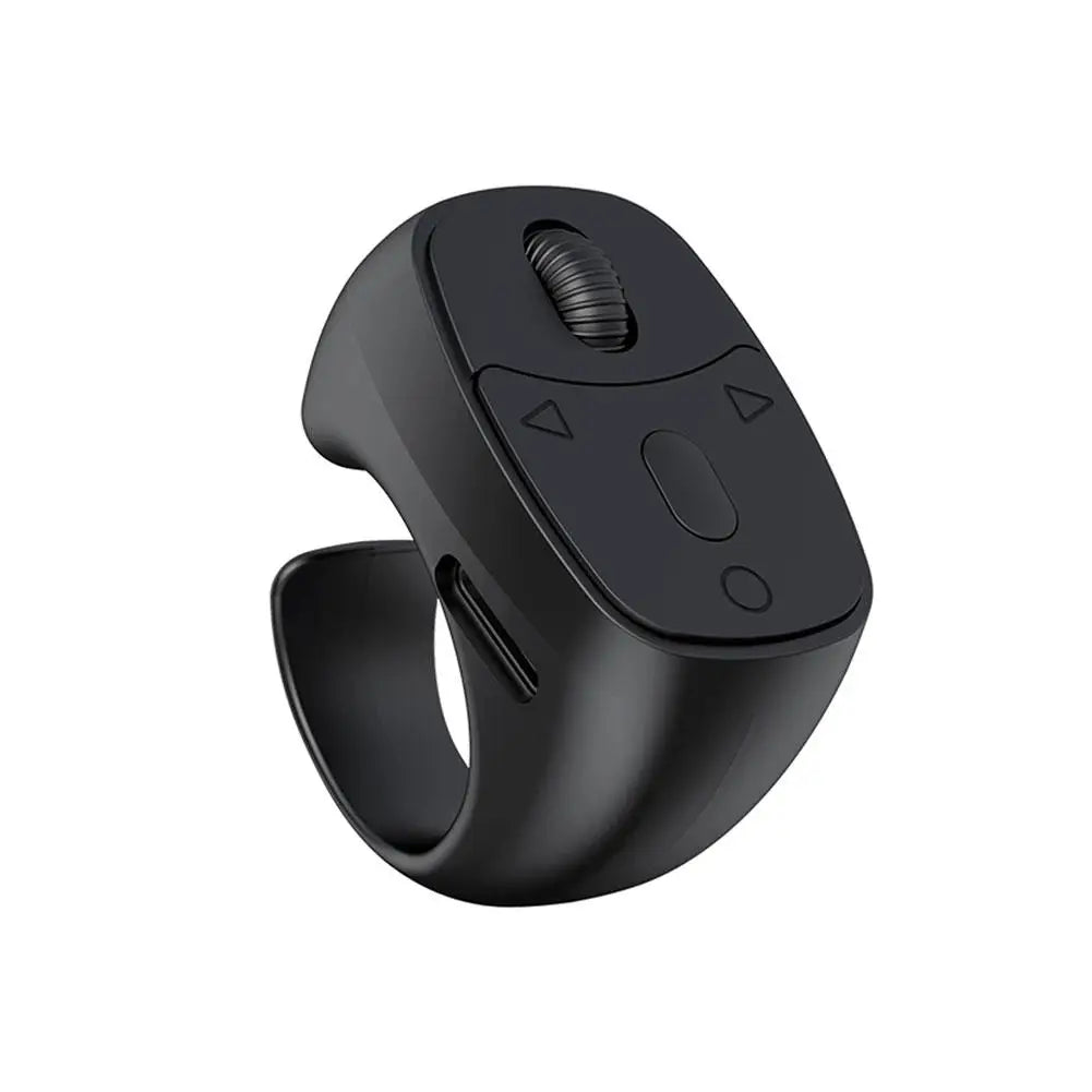 Bluetooth Ring Remote – Page Turner, Selfie & TikTok Clicker Peaceful Pleasures Health and Wellness Black