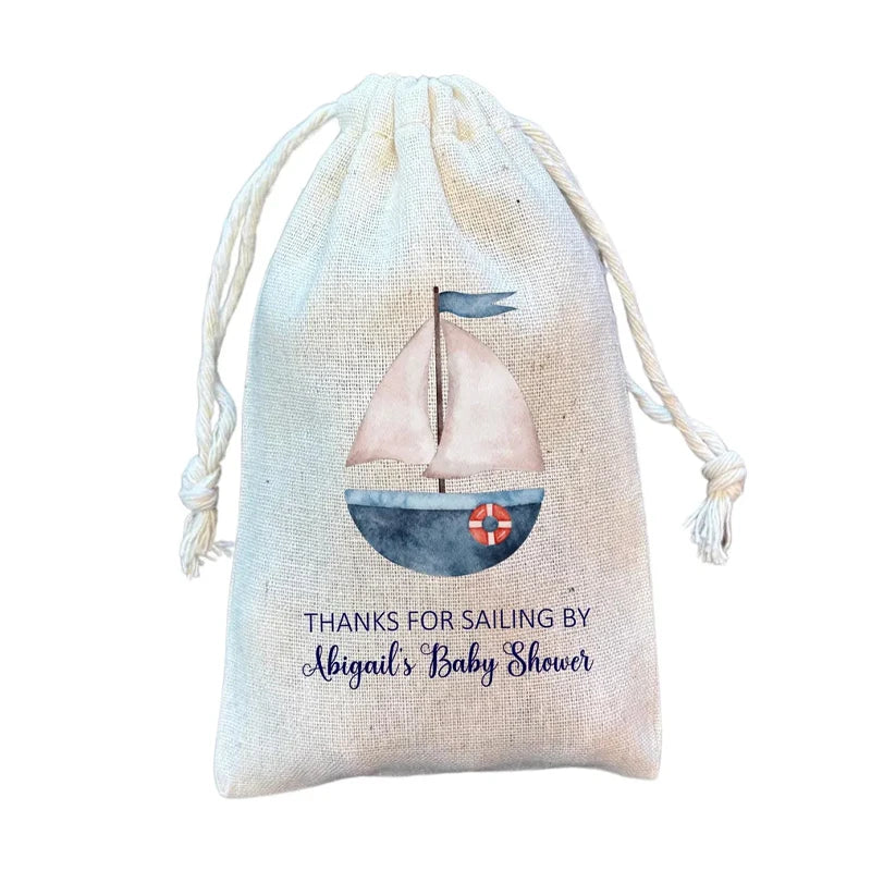 Nautical Party Favor Bags Set of 5 | Personalised Gift Bags