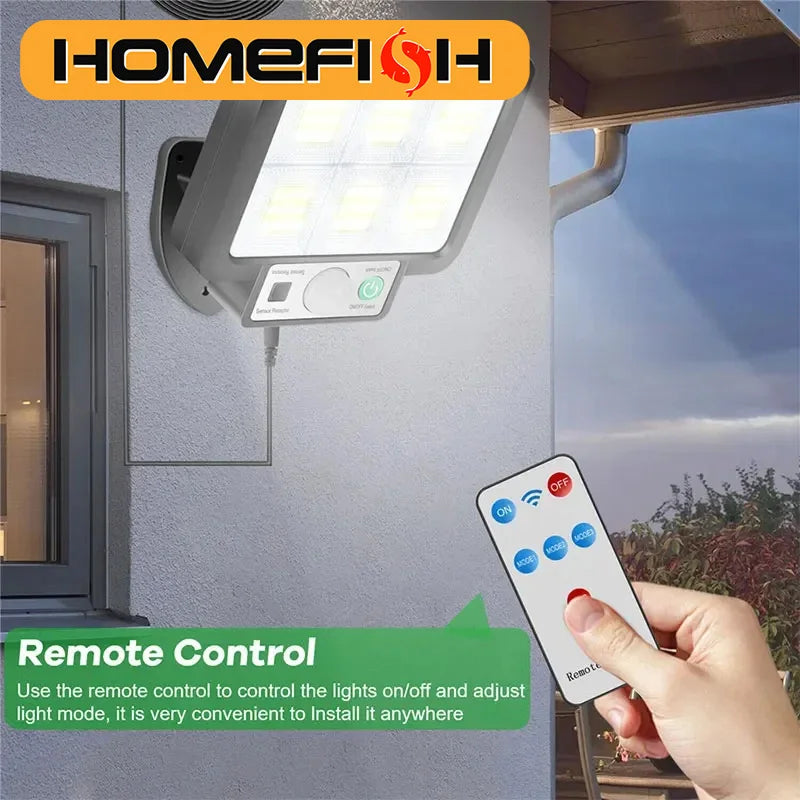 HOMEFISH LED Solar Split Wall Lamp with Motion Sensor Outdoor Waterproof Emergency Lighting for Street Garden Security And Deco Peaceful Pleasures Health and Wellness