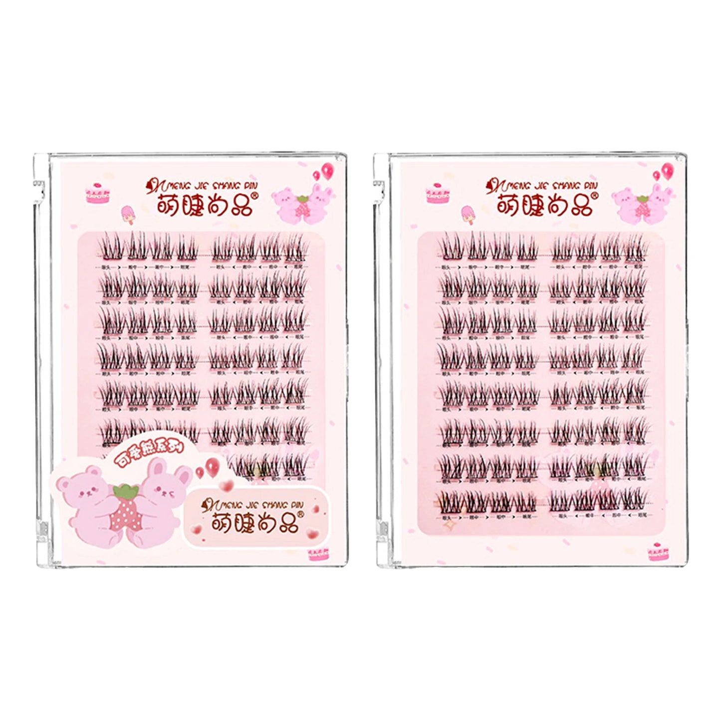 8-Row 3D Cluster False Eyelashes | Korean C-Curl Lash Set