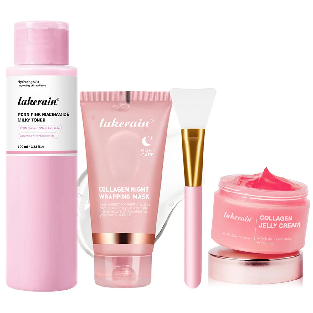Lakerain 4-Piece Collagen Peel-Off Mask & Skin Care Kit