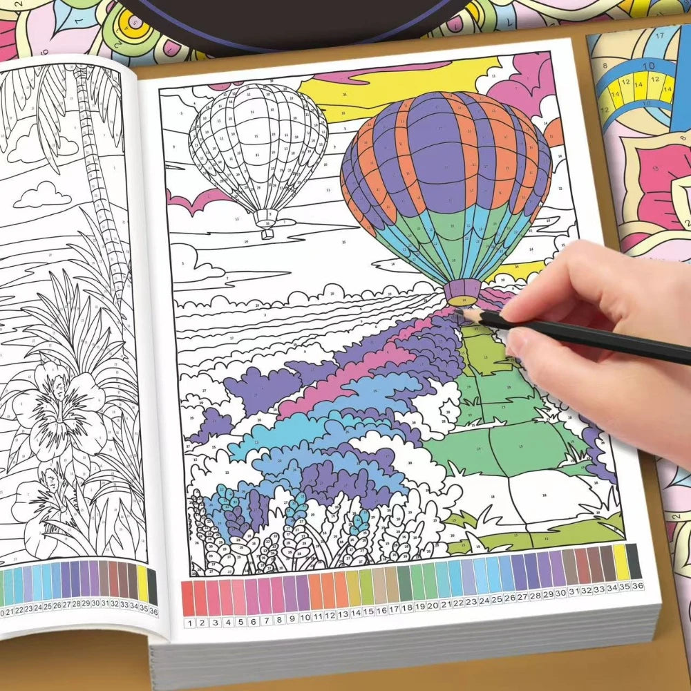 Adult Number Coloring Book 32 Pages Mandala Flower Nature Animal