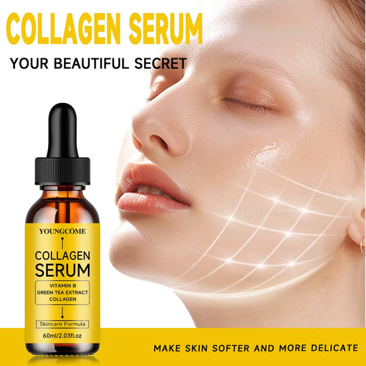 Collagen Face Serum with Vitamin B & Green Tea Extract: Hydrating Facial Care for Daily Moisturization Skin Barrier Support Peaceful Pleasures Health and Wellness