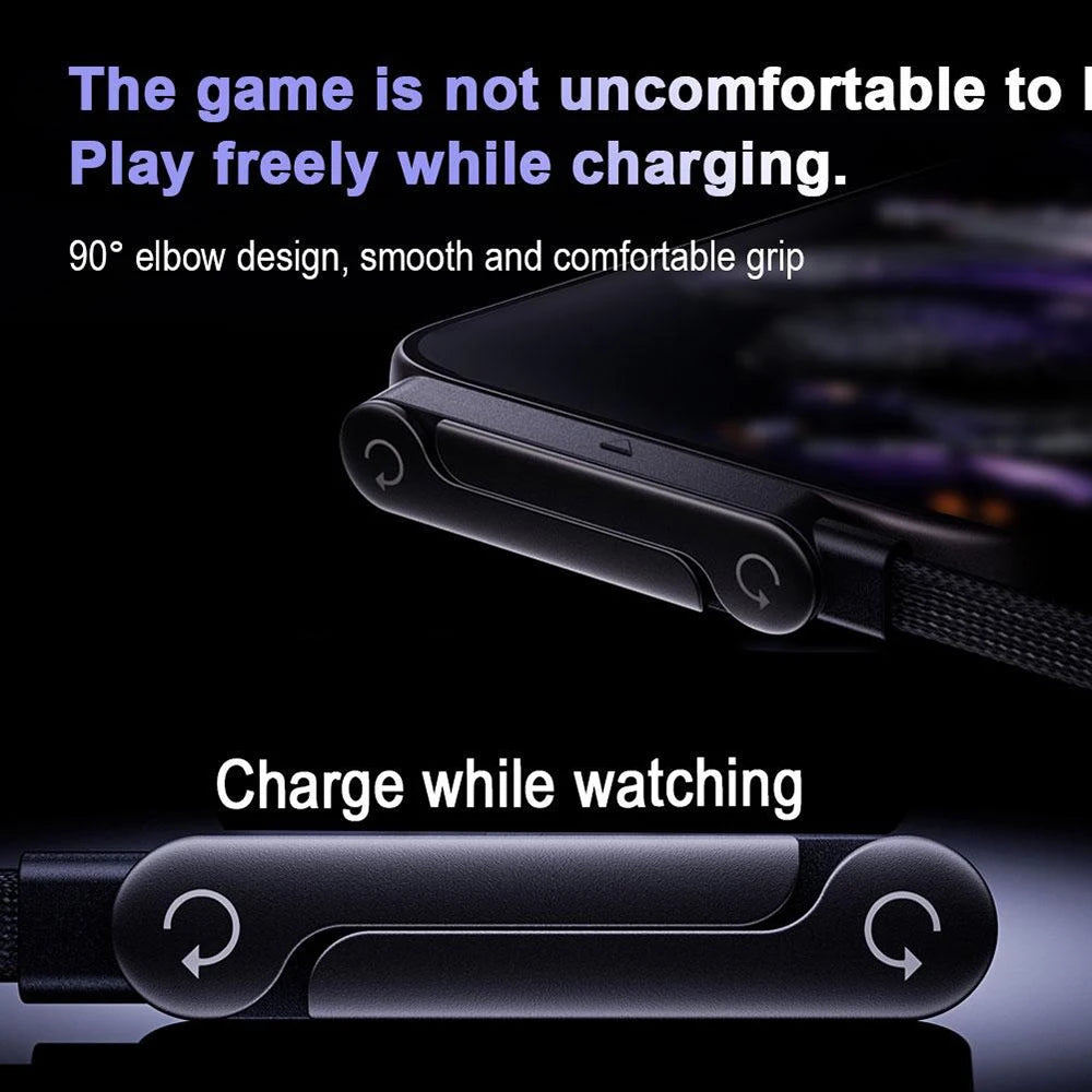 240W USB-C Fast Charging Cable with Foldable Phone Stand
