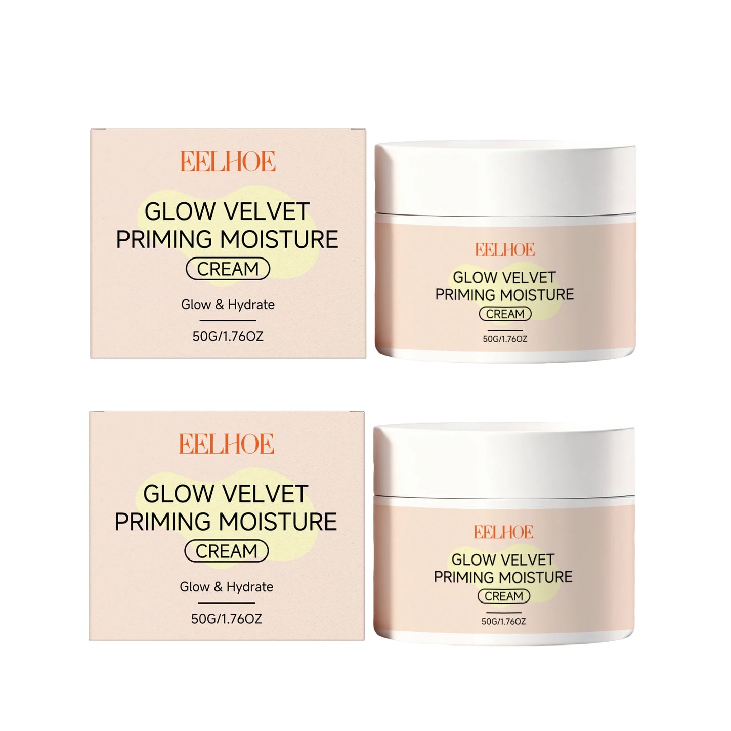 EELHOE Pre-Makeup Moisturizing Cream | Primer & Foundation Base Makeup Primer Cream Peaceful Pleasures Health and Wellness 2 x 50g Boxed