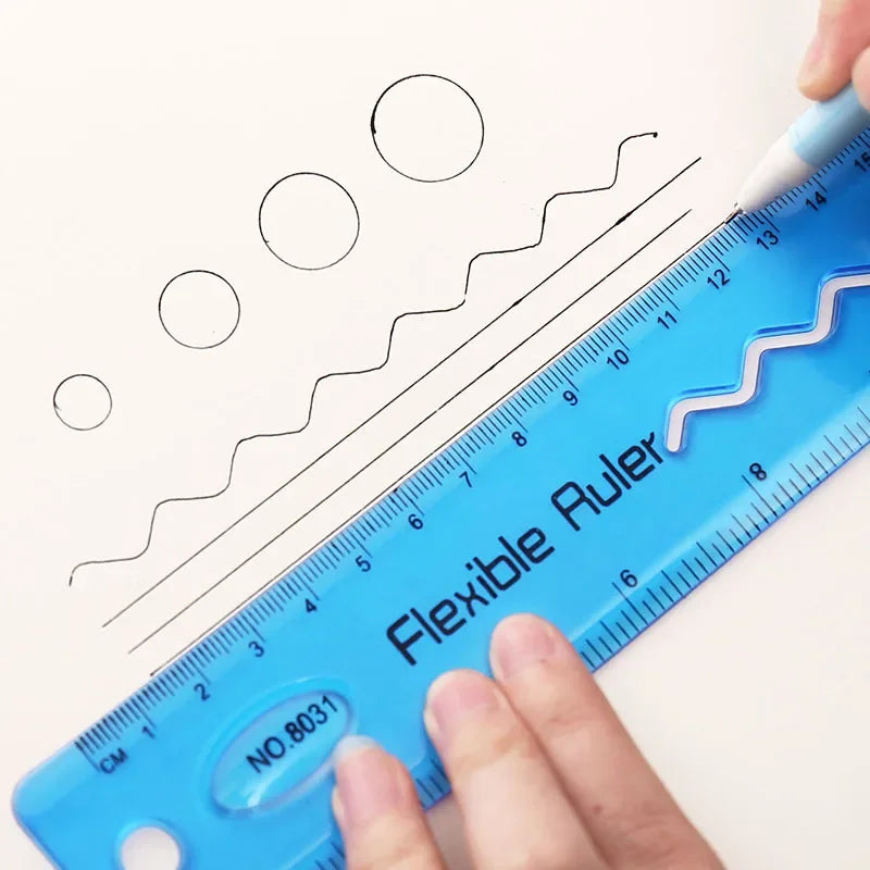 Flexible Multicolour Soft Ruler 30cm | Student Drawing Tool Flexible Ruler Peaceful Pleasures Health and Wellness