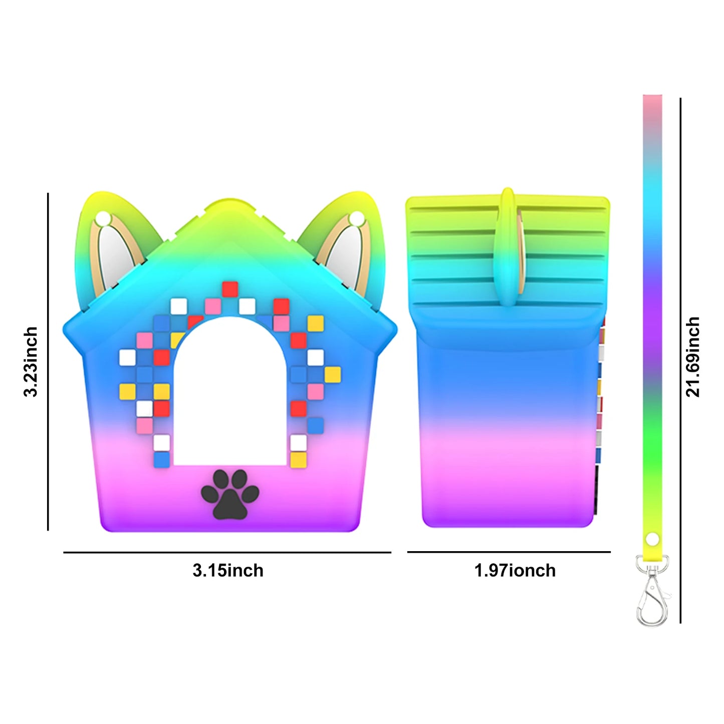Portable Silicone Sleeve with Lanyard Protective Skin Cover Shockproof & Anti Drop for Bitzee Doghouse Virtual Electronic Pet Peaceful Pleasures Health and Wellness