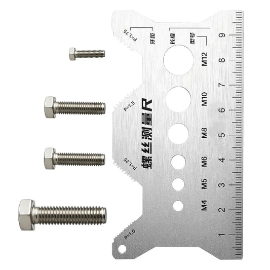 Stainless Steel Screw Thread Pitch Gauge | Metric Bolt Measuring Tool Thread Pitch Gauge Peaceful Pleasures Health and Wellness