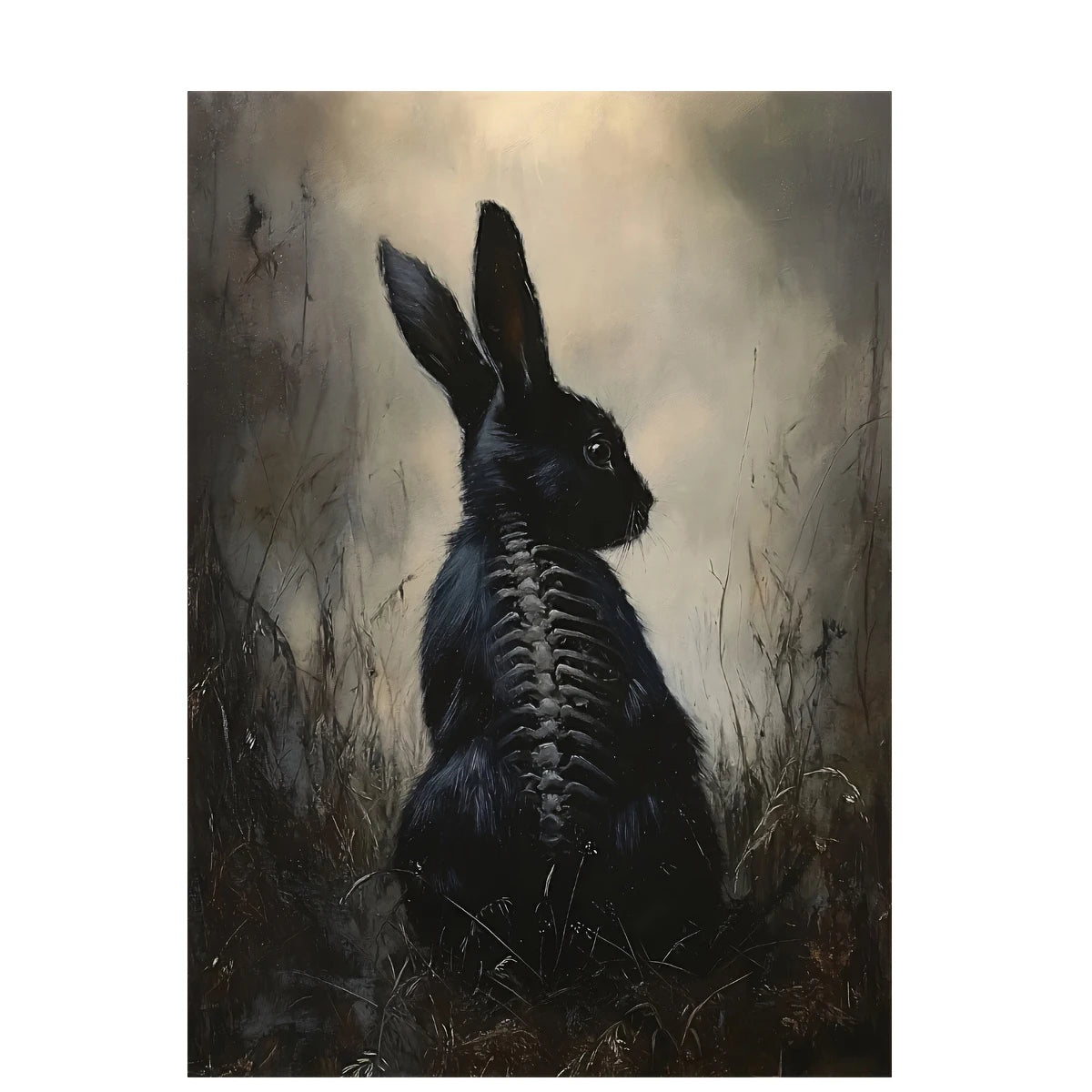 Haunted Forest Rabbit Gothic Canvas Poster | Mystical Wall Art Gothic Canvas Poster Peaceful Pleasures Health and Wellness ZLH5072 100x150cm No Frame