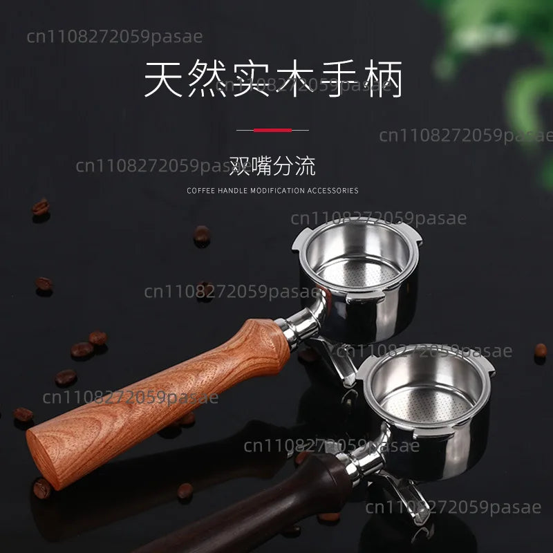 51mm Espresso Filter Basket & Solid Wood Portafilter Handle