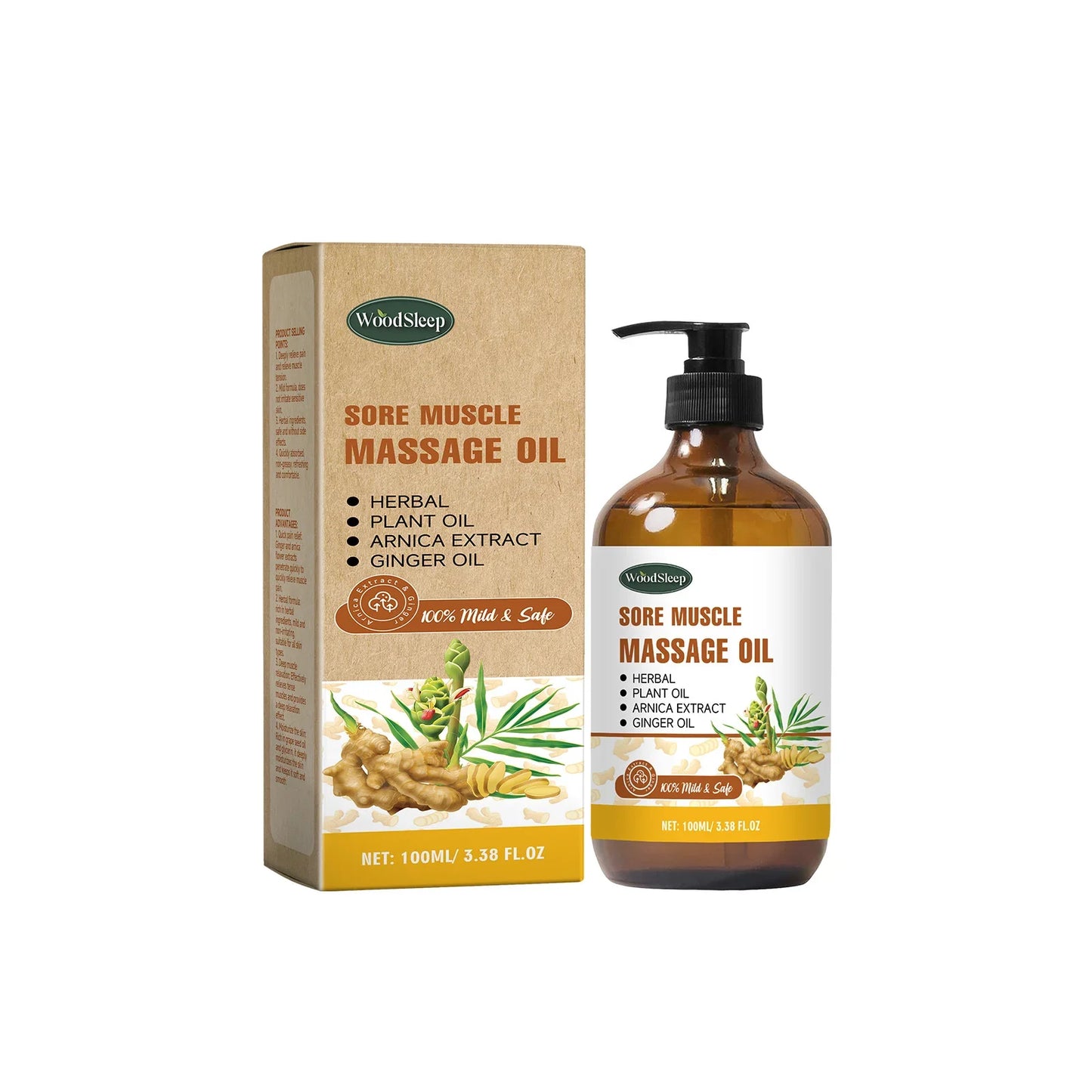 WOODSLEEP Ginger Massage Oil – Lymphatic & Muscle Relief