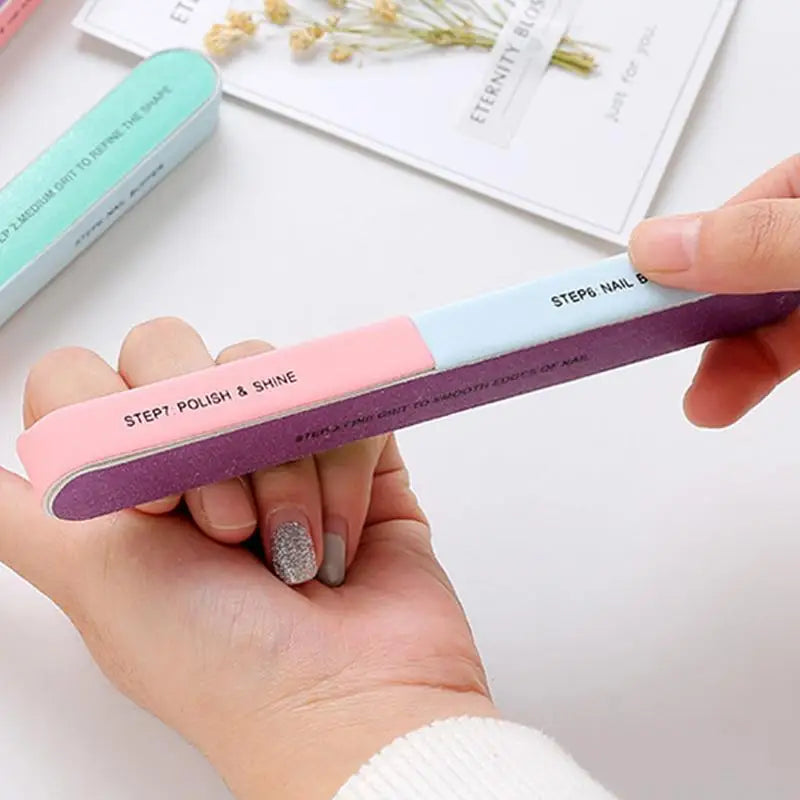 6-Sided EVA Nail File & Buffer – 7-Step Manicure Tool