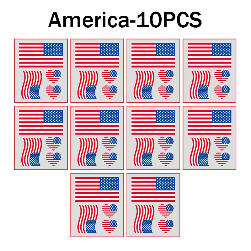 Waterproof Flag Tattoo Stickers – Brazil, USA & Germany Fans