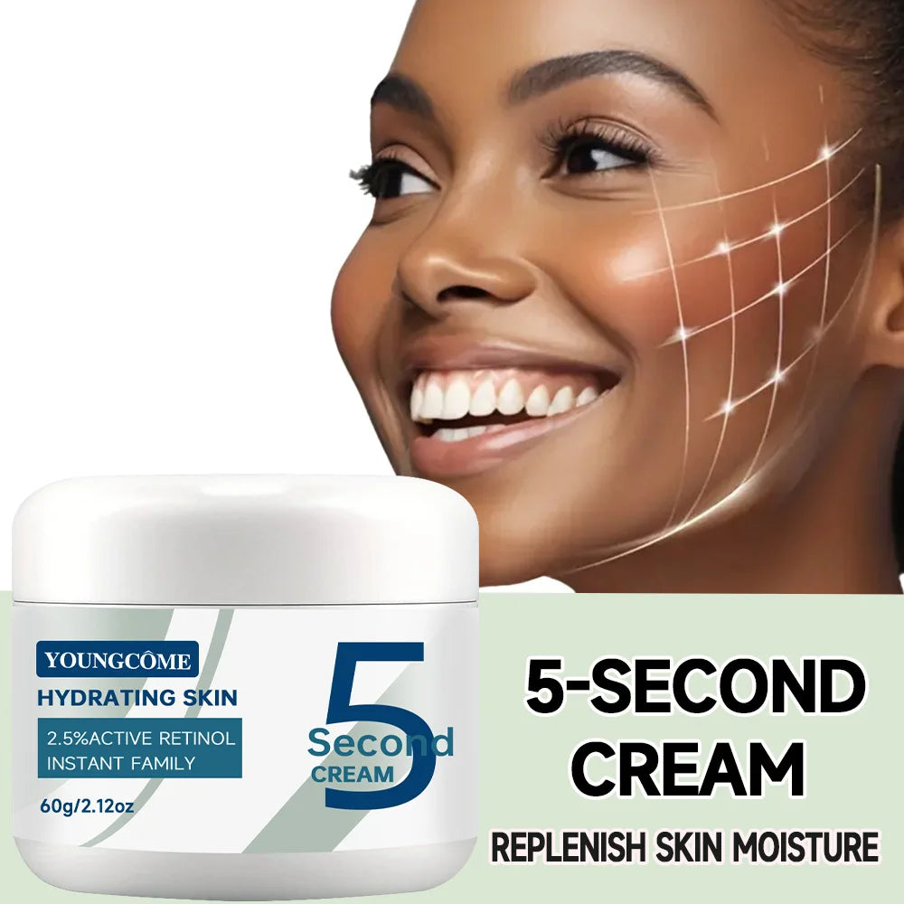 5 Seconds Retinol Anti-Wrinkle Cream Instant Anti Aging Line Fade Cream Firming Face Fine Skin Moisturizing Care Lifting Cream Peaceful Pleasures Health and Wellness