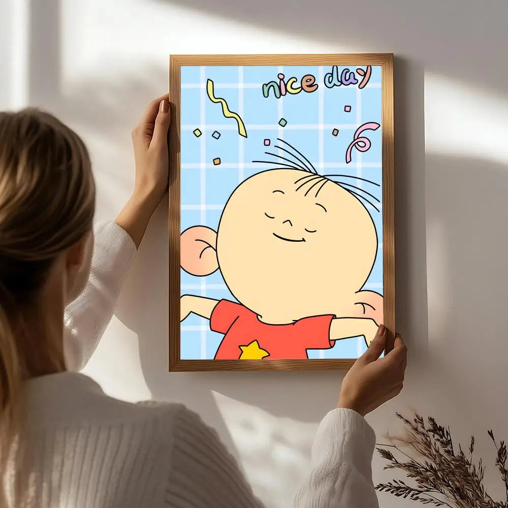 Cartoon B-Big Ear Tutu Poster HD Self Adhesive Waterproof Wall Art Ideal for Home Office Dorm Bedroom Great Gift Peaceful Pleasures Health and Wellness White5 50X70cmNoframe