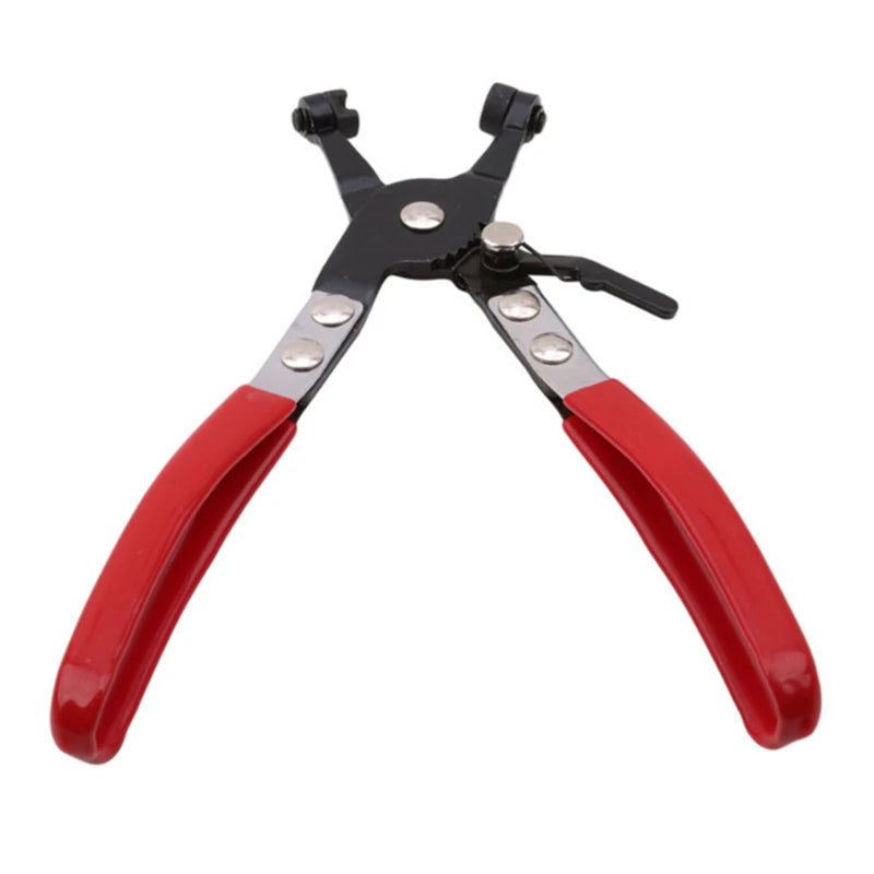 Flat-Band Ring Spring Type Swivel Hose Clamp Pliers Tool Car Auto Water Pipe Hose Removal Tool Swivel Jaws Peaceful Pleasures Health and Wellness red Straight type